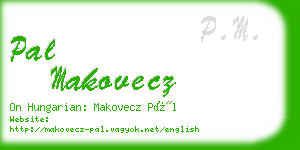 pal makovecz business card